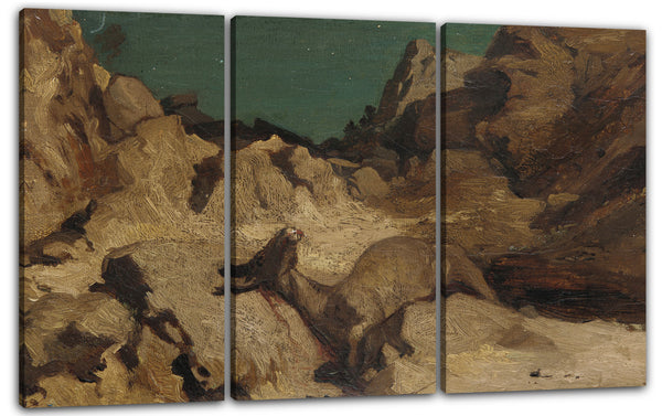 Leinwandbild Elihu Vedder - Die Fabel des Miller, sein Sohn und der Esel