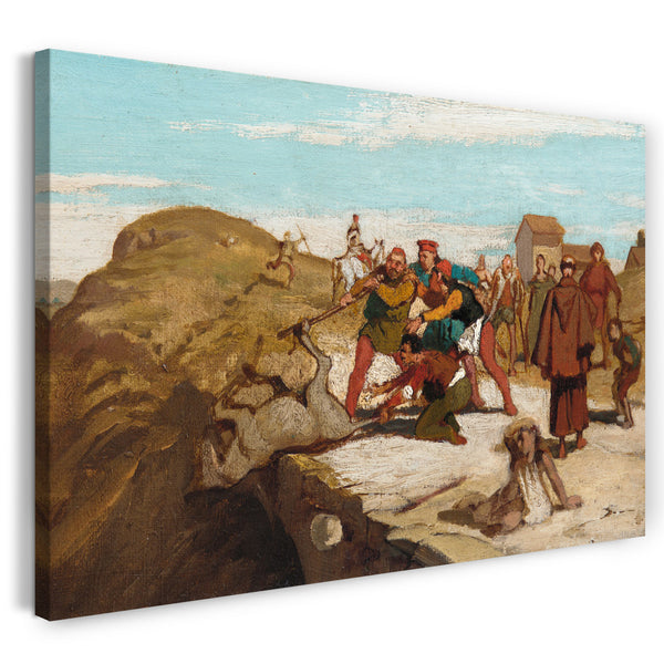 Leinwandbild Elihu Vedder - Die Fabel des Miller, sein Sohn und der Esel