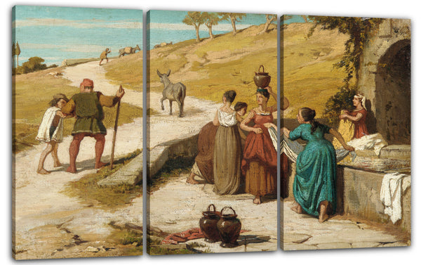 Leinwandbild Elihu Vedder - Die Fabel des Miller, sein Sohn und der Esel