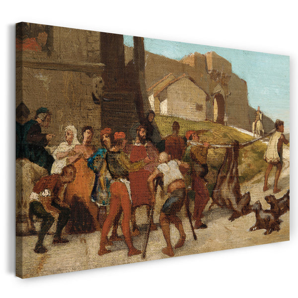 Leinwandbild Elihu Vedder - Die Fabel des Miller, sein Sohn und der Esel