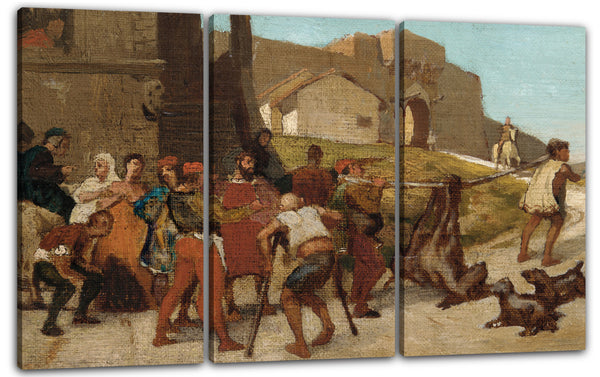 Leinwandbild Elihu Vedder - Die Fabel des Miller, sein Sohn und der Esel