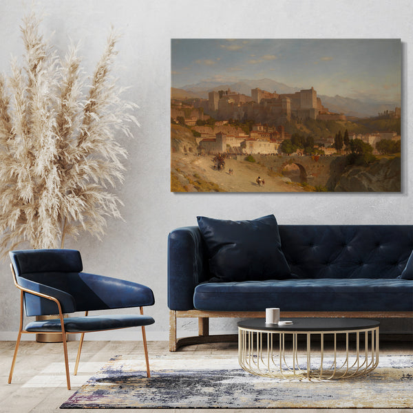 Leinwandbild Samuel Colman - Der Hügel der Alhambra, Granada