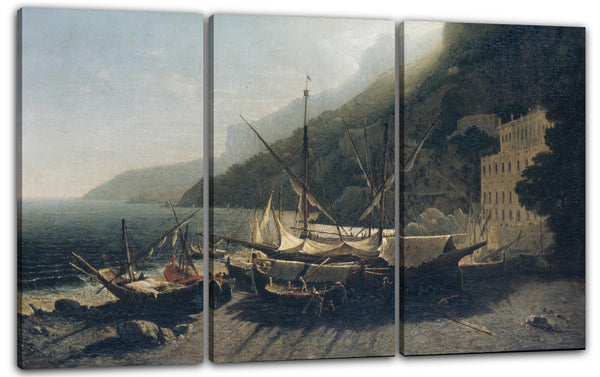 Leinwandbild George Loring Brown - Blick auf Amalfi, Bucht von Salerno