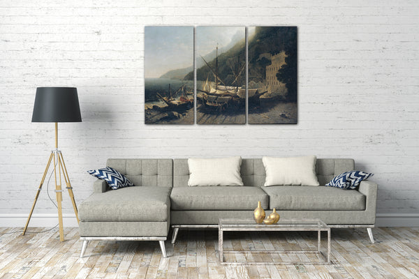 Leinwandbild George Loring Brown - Blick auf Amalfi, Bucht von Salerno