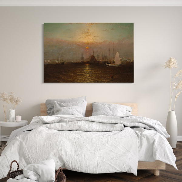 Leinwandbild G. Bäcker - New York Harbour mit Brooklyn Bridge