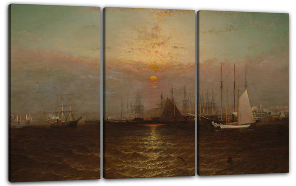 Leinwandbild G. Bäcker - New York Harbour mit Brooklyn Bridge