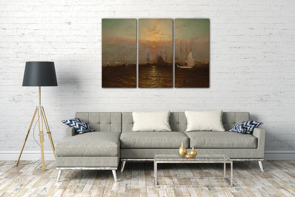Leinwandbild G. Bäcker - New York Harbour mit Brooklyn Bridge