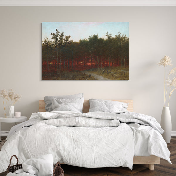 Leinwandbild John Frederick Kensett - Dämmerung in den Zedern bei Darien, Connecticut