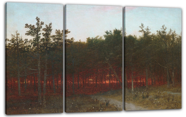 Leinwandbild John Frederick Kensett - Dämmerung in den Zedern bei Darien, Connecticut