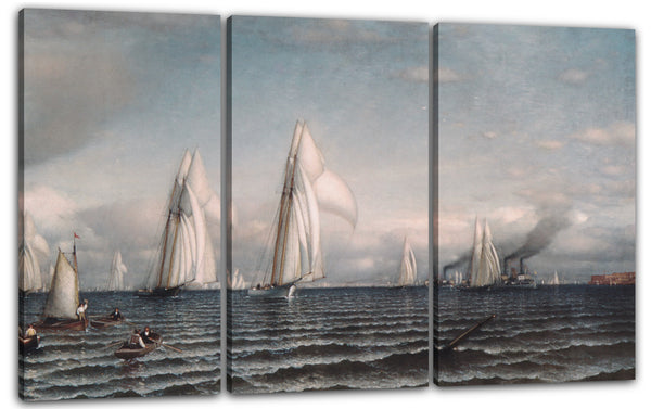 Leinwandbild Samuel Colman - Finish - First International Race for America's Cup, 8. August 1870