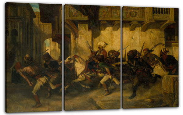 Leinwandbild Alexandre-Gabriel Decamps - Die türkische Patrouille