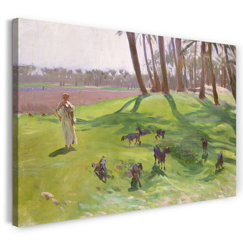 Leinwandbild John Singer Sargent - Landschaft mit Ziegenhirt