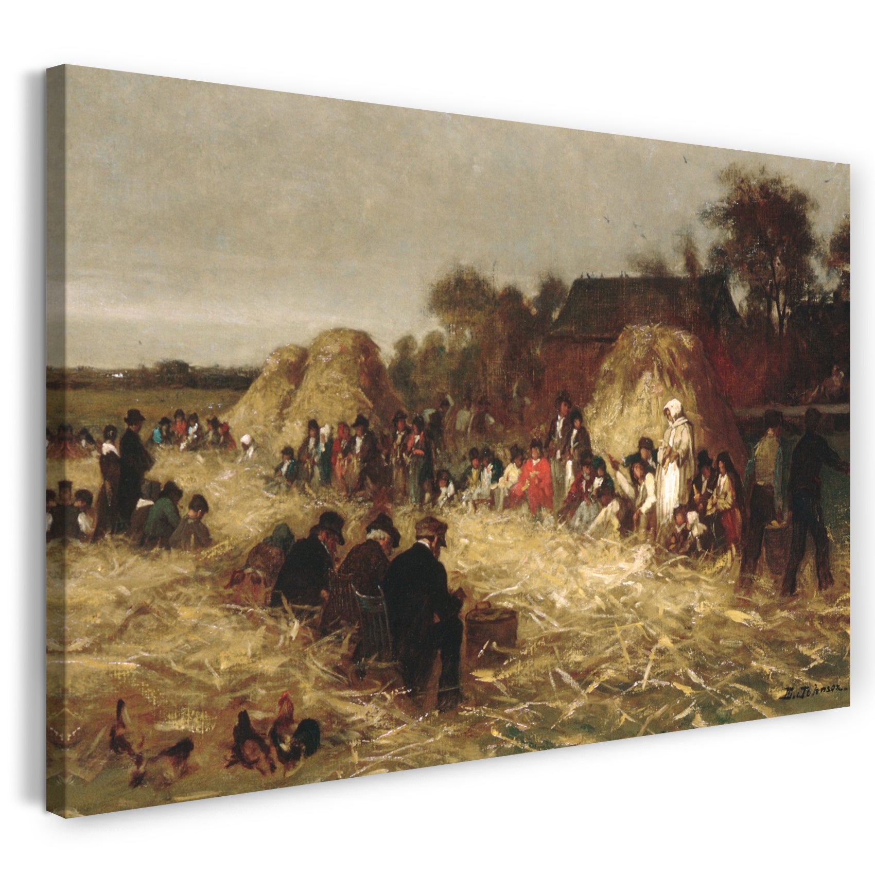 Leinwandbild Eastman Johnson - Corn Husking bei Nantucket