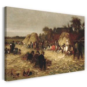 Leinwandbild Eastman Johnson - Corn Husking bei Nantucket