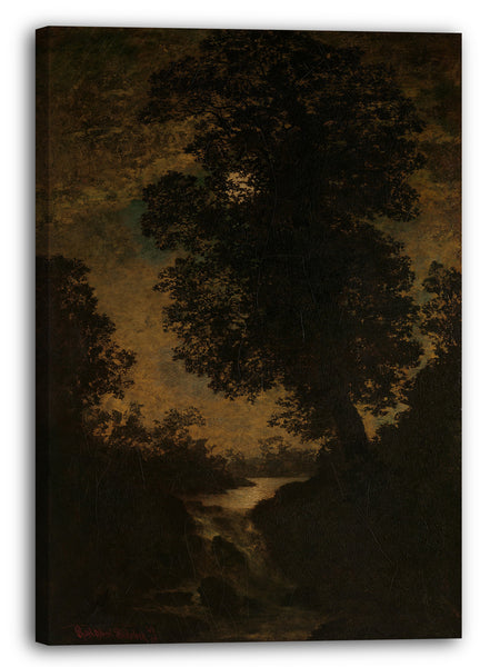 Leinwandbild Ralph Albert Blakelock - Ein Wasserfall, Mondlicht