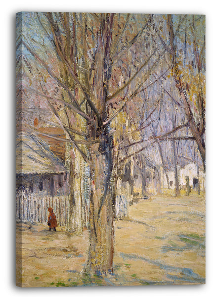 Leinwandbild Julian Alden Weir - Connecticut Village (zur Schule gehen)