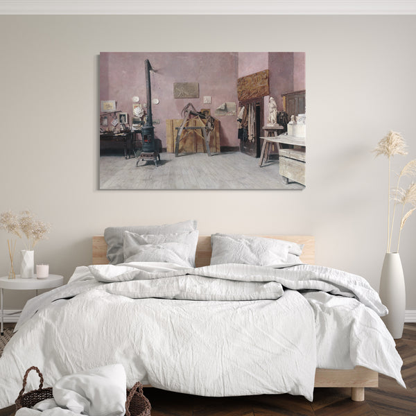 Leinwandbild Louis Moeller - Das Atelier des Bildhauers
