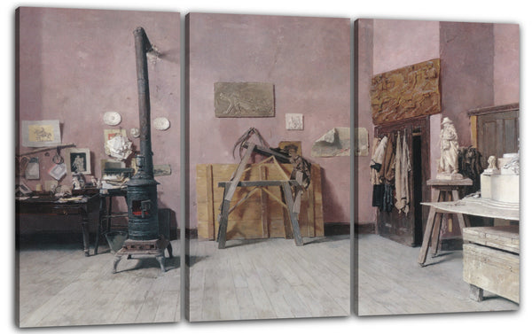 Leinwandbild Louis Moeller - Das Atelier des Bildhauers