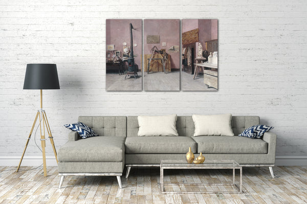 Leinwandbild Louis Moeller - Das Atelier des Bildhauers