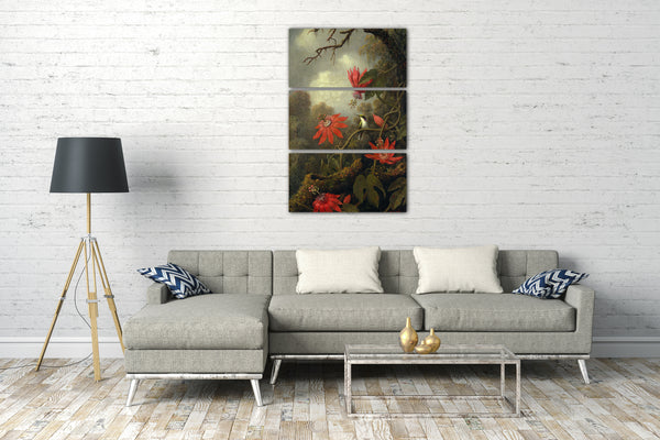Leinwandbild Martin Johnson Heade - Kolibri und Passionsblumen