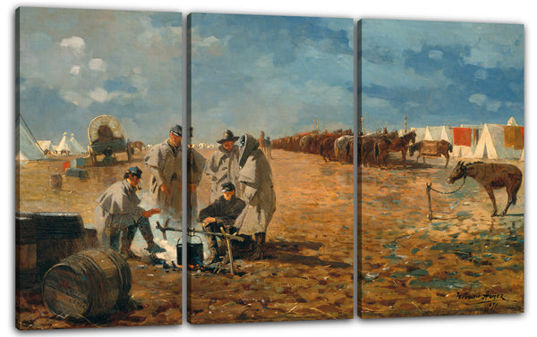 Leinwandbild Winslow Homer - Regentag im Camp