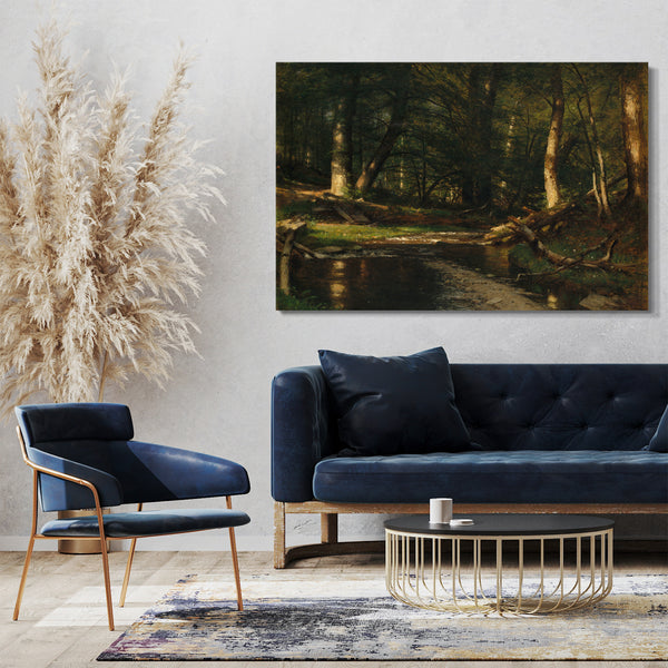 Leinwandbild Worthington Whittredge - Der Bach im Wald