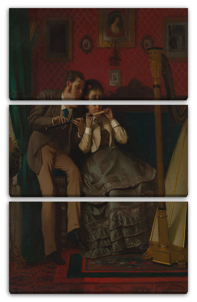 Leinwandbild John George Brown - Die Musikstunde