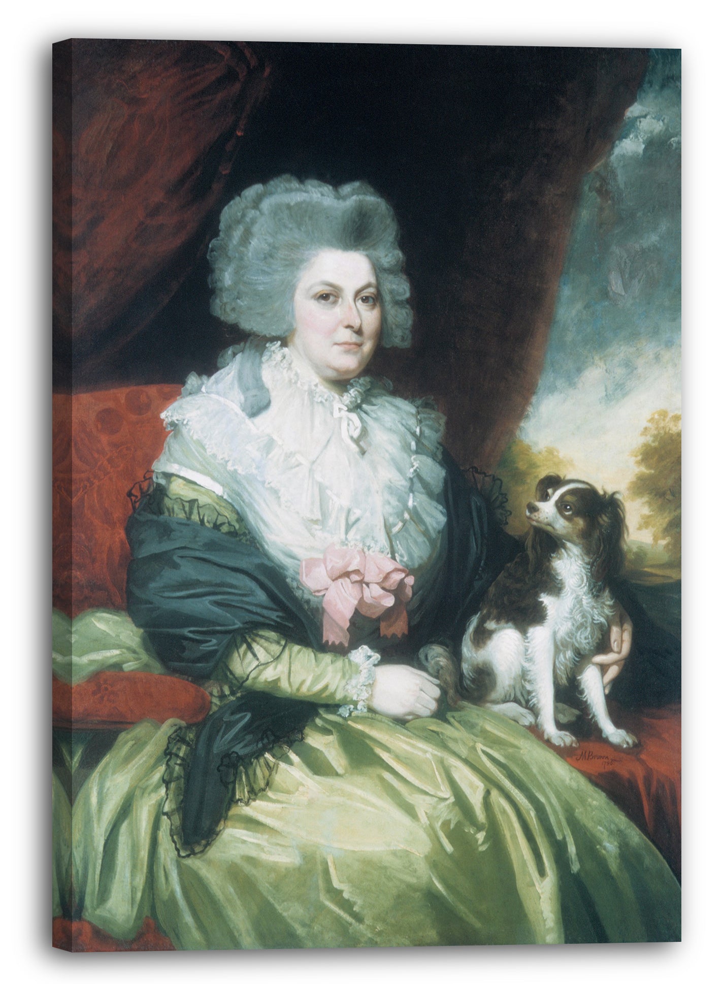 Leinwandbild Mather Brown - Dame mit einem Hund