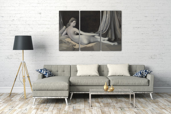 Leinwandbild Jean Auguste Dominique Ingres - Odaliske in Grisaille
