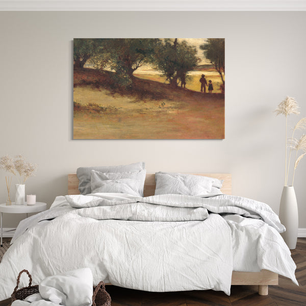 Leinwandbild William Morris Jagd - Sandbank mit Weiden, Magnolie
