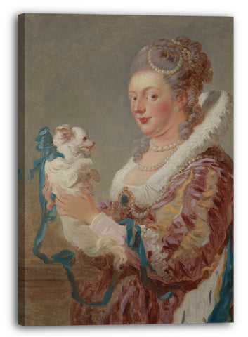 Leinwandbild Jean Honoré Fragonard - Eine Frau mit einem Hund