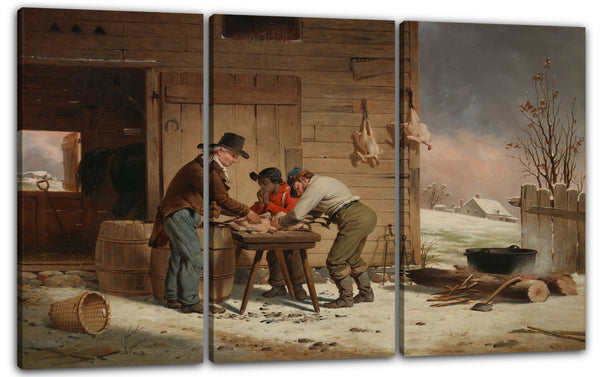 Leinwandbild Francis William Edmonds - Vorbereitung auf Weihnachten (Truthähne rupfen)