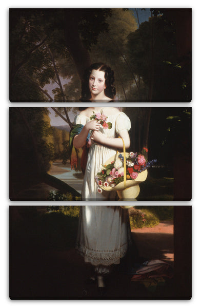 Leinwandbild Charles Cromwell Ingham - Kleines Mädchen mit Blumen (Amelia Palmer)