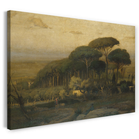 Leinwandbild George Inness - Pinienhain der Villa Barberini