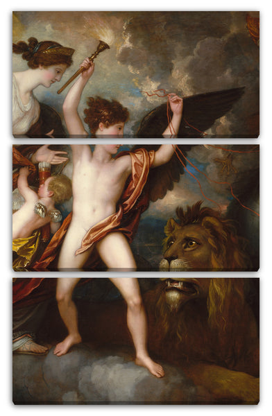 Leinwandbild Benjamin West - Omnia Vincit Amor, oder die Kraft der Liebe in den drei Elementen