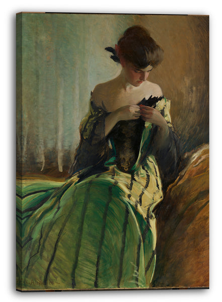 Leinwandbild John White Alexander - Studie in Schwarz und Grün