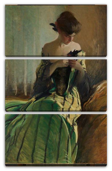 Leinwandbild John White Alexander - Studie in Schwarz und Grün