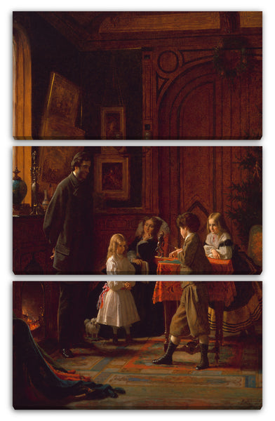 Leinwandbild Eastman Johnson - Weihnachtszeit, Die Blodgett-Familie