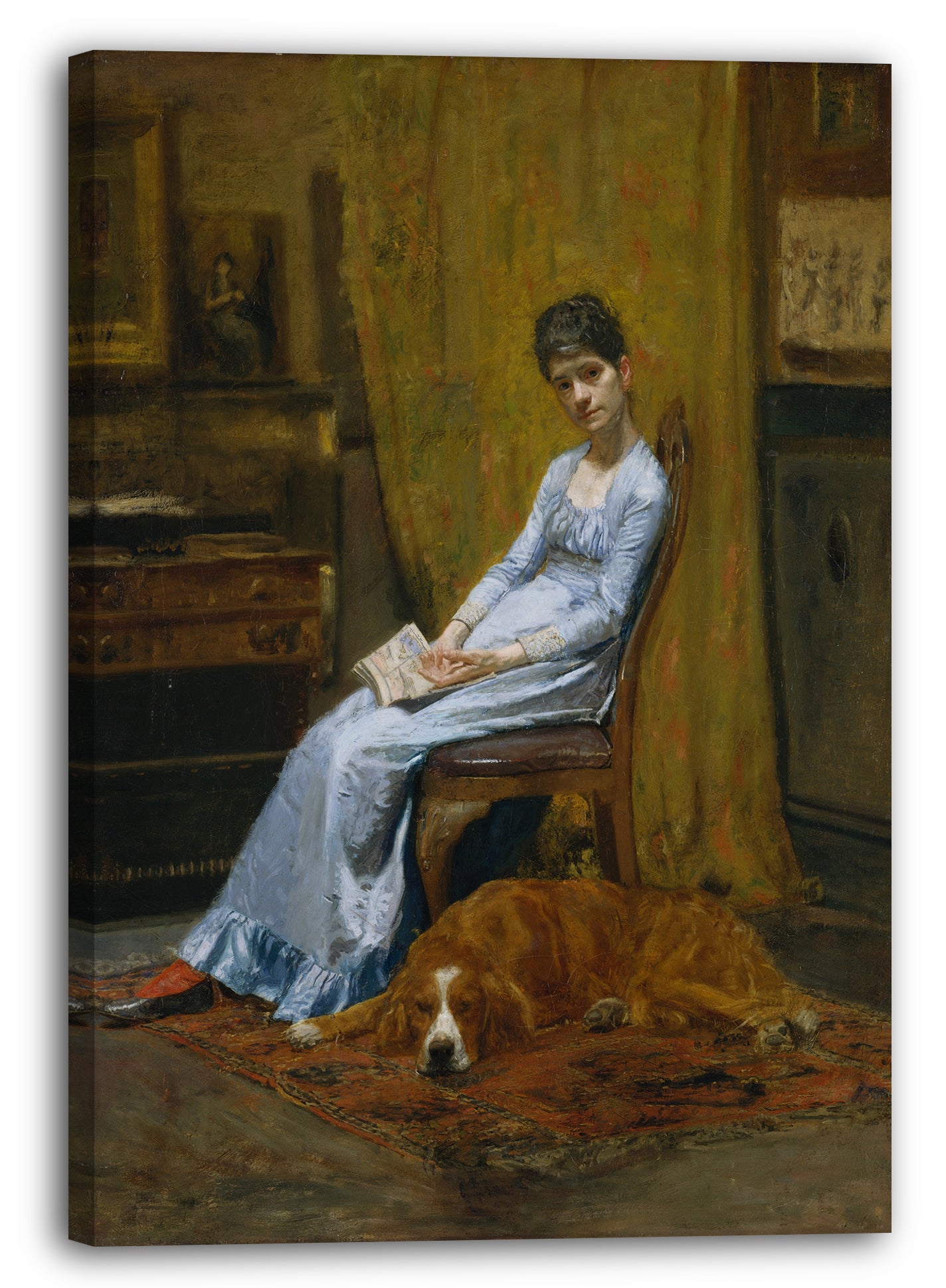 Leinwandbild Thomas Eakins - Die Frau des Künstlers und sein Setter-Hund