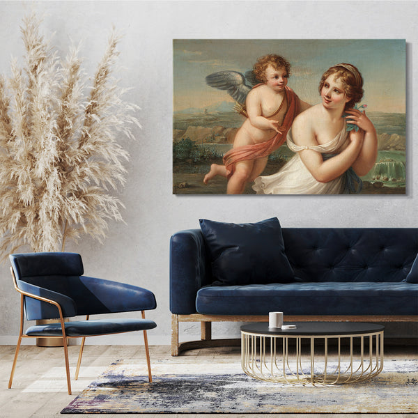 Leinwandbild Stil von Angelica Kauffmann - Die Versuchung des Eros