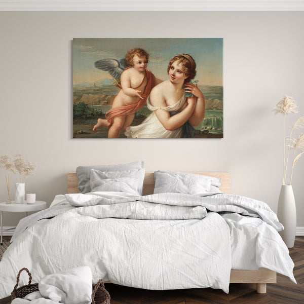 Leinwandbild Stil von Angelica Kauffmann - Die Versuchung des Eros
