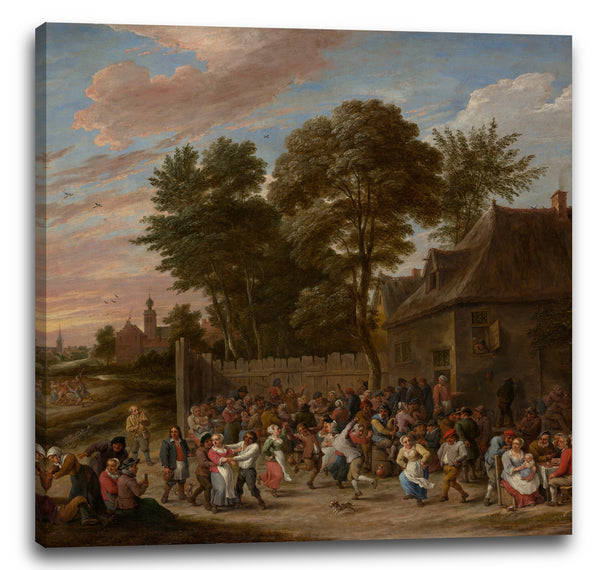 Leinwandbild David Teniers der Jüngere - Bauern tanzen und Schlemmen