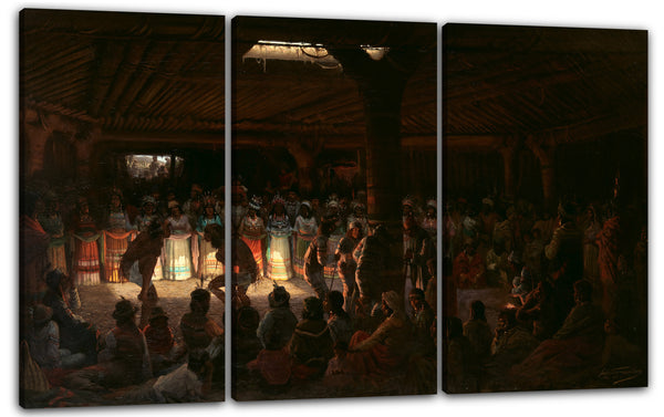 Leinwandbild Jules Tavernier - Tanz in einem unterirdischen Roundhouse in Clear Lake, Kalifornien