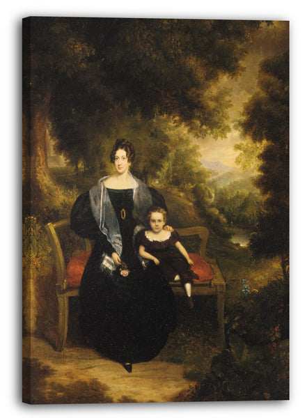 Leinwandbild George W. Twibill Jr. - Portrait einer Dame und eines Kindes