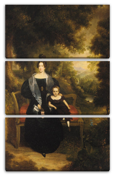 Leinwandbild George W. Twibill Jr. - Portrait einer Dame und eines Kindes