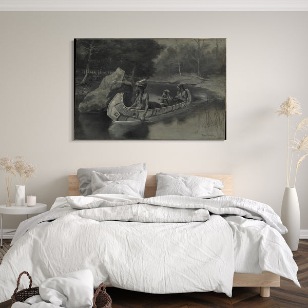 Leinwandbild Frederic Remington - Pitched It Sheer into the River . . . Where It Still Is Seen in the Summer