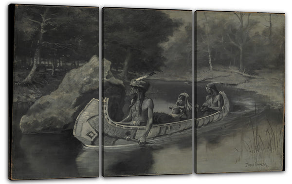 Leinwandbild Frederic Remington - Pitched It Sheer into the River . . . Where It Still Is Seen in the Summer