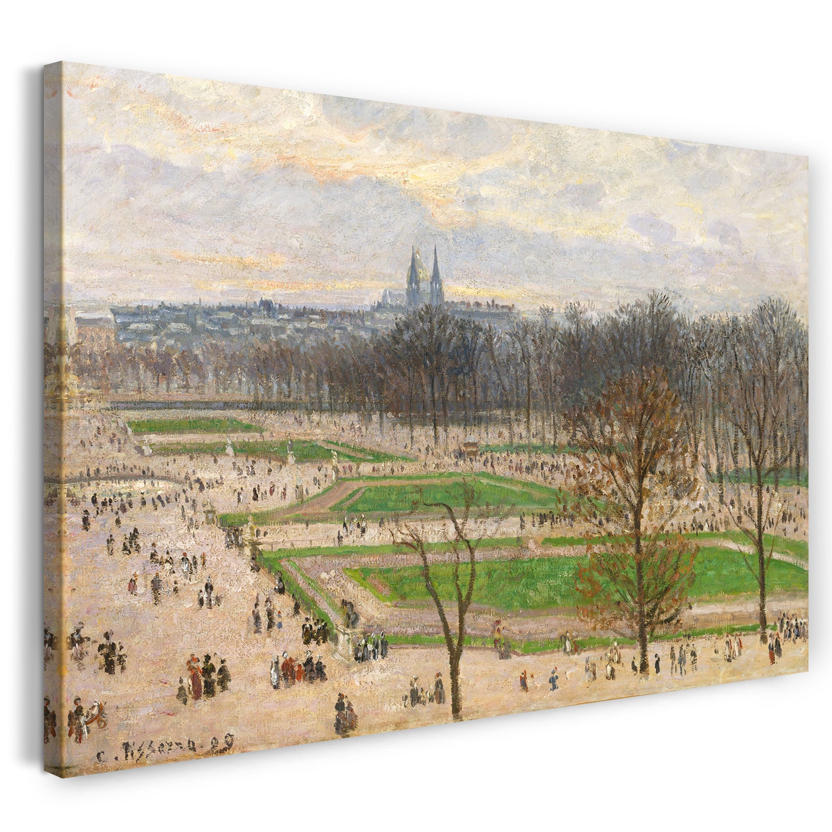 Leinwandbild Camille Pissarro - Der Garten der Tuilerien an einem Winternachmittag