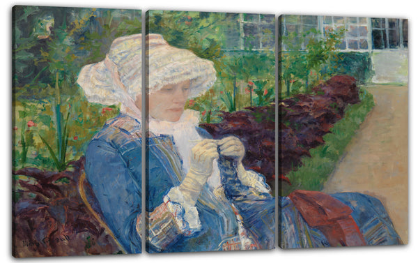 Leinwandbild Mary Cassatt - Lydia häkelt im Garten bei Marly