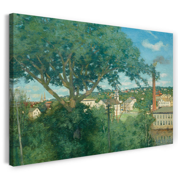 Leinwandbild Julian Alden Weir - Das Fabrikdorf